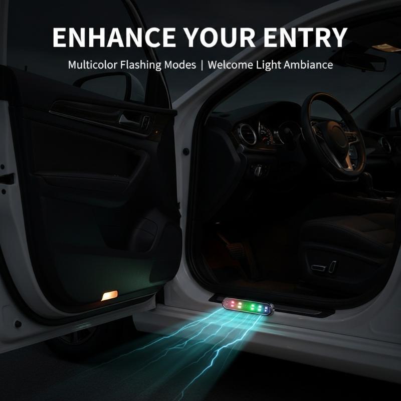Emergency Exit Sign - ไฟประตูรถยนต์ LED ใหม่ ไฟตกแต่งหลากสีสัน ไฟต้อนรับแบบแม่เหล็ก ติดตั้งง่าย